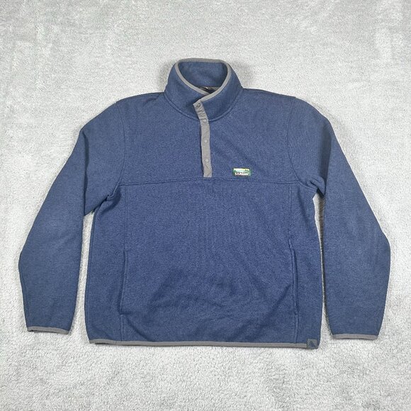 L.L. Bean Other - LL Bean Mens Sweater Fleece Pullover Blue 1/4 Snap Slightly Fitted Size XL